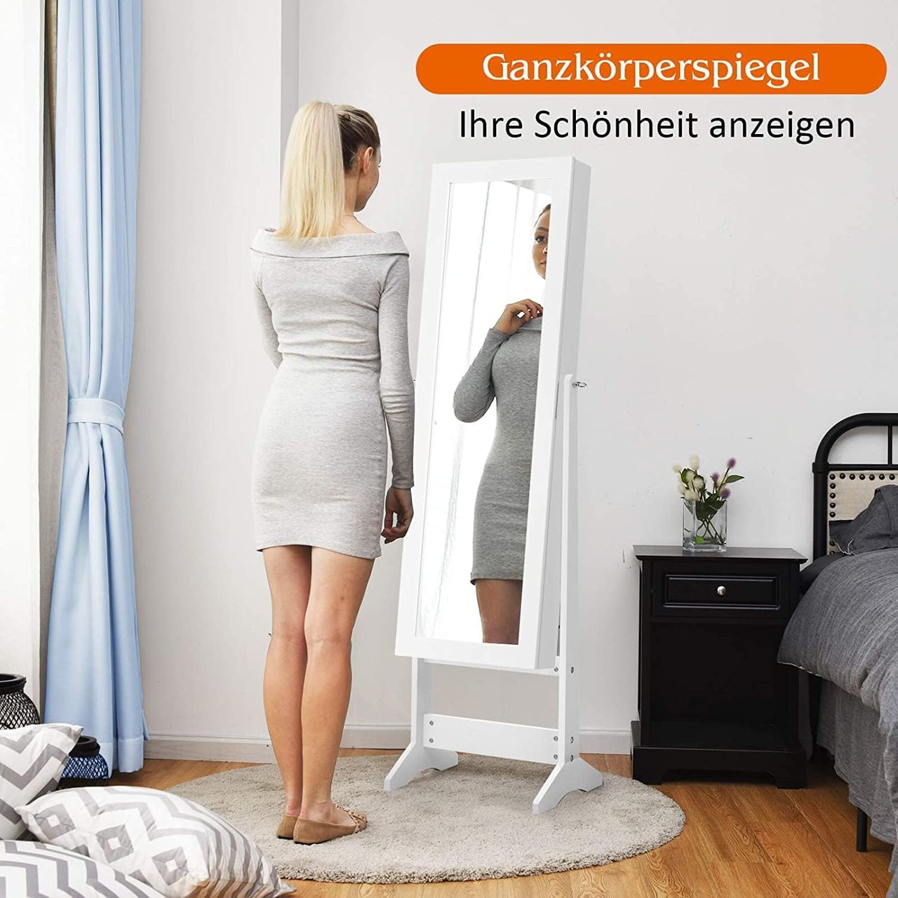 Costway Schmuckschrank neigungsverstellbar