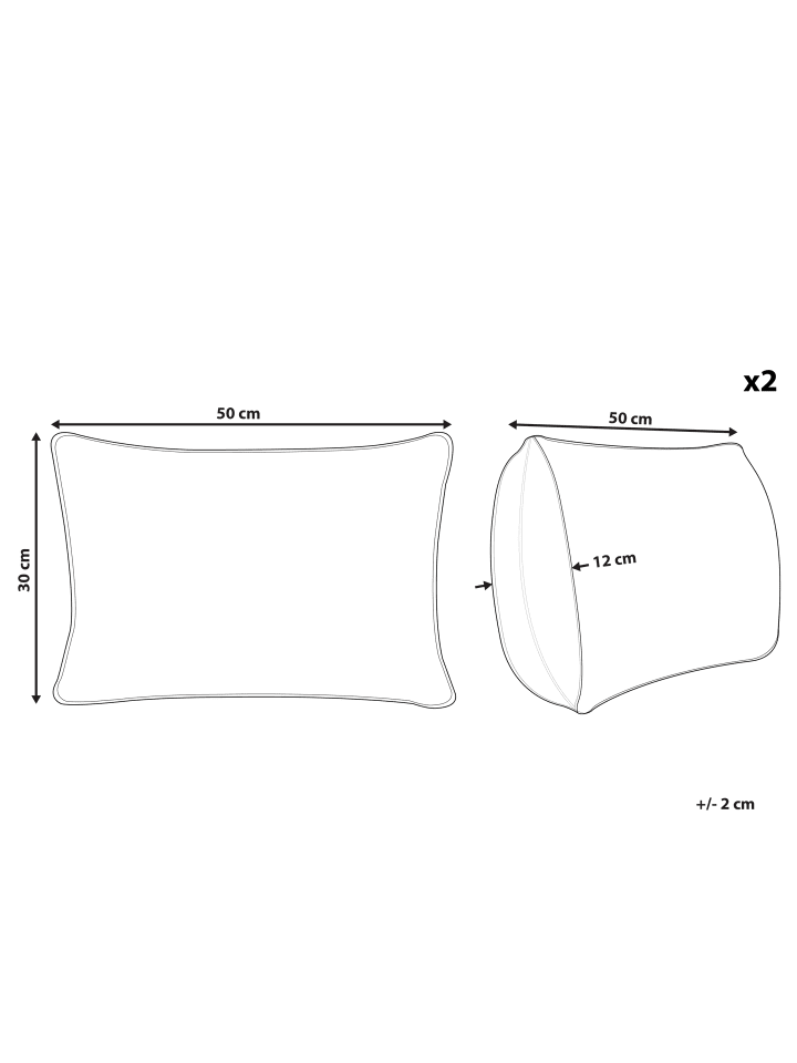 Beliani 2er-Set Gartenkissen MEADOW in Grün/Weiß günstig kaufen onesize