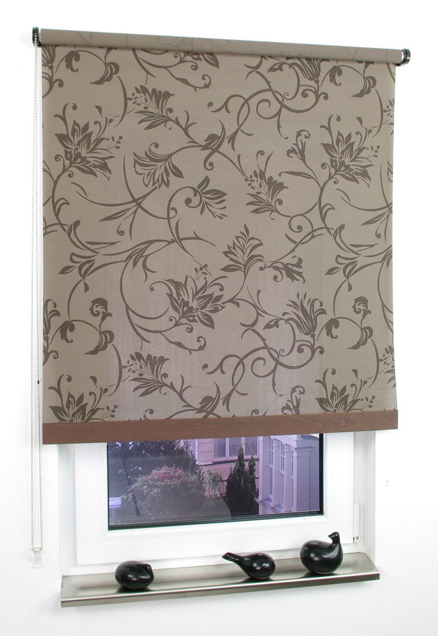 Bella Casa Seitenzugrollo Dekor Ranken, braun, 180 x 60 cm