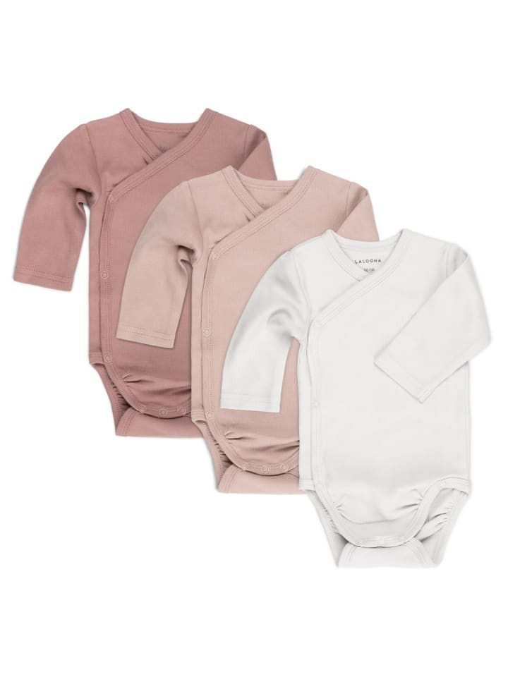 LaLoona Wickelbody Langarm 3er Pack - Rose - in rosa günstig kaufen
