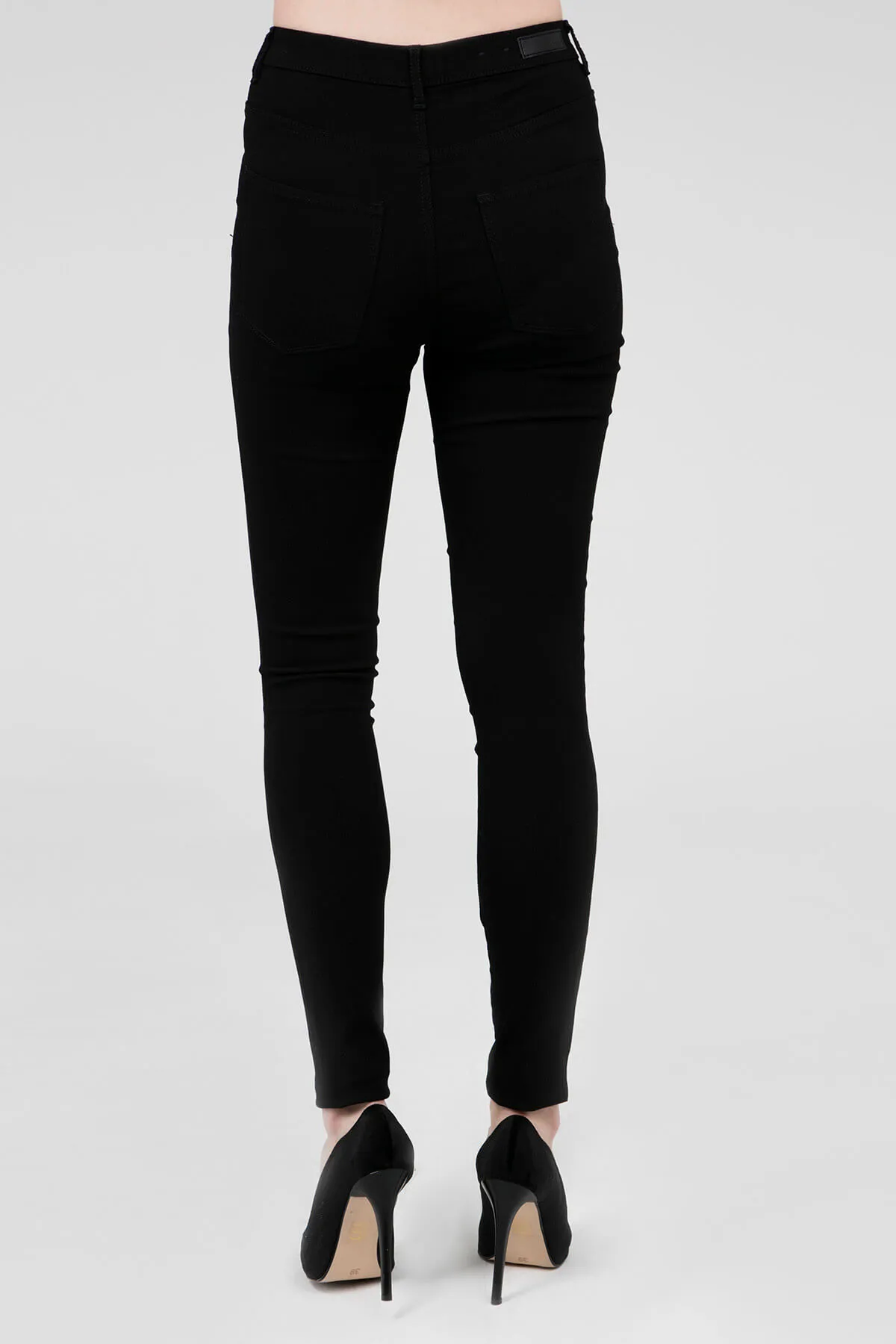 PIECES  Schwarze Strumpfhose mit hoher Taille für Damen Jeans17080560 PCHIGHSKIN