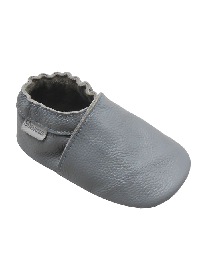 Yalion Leder-Krabbelschuhe in Hellblau günstig kaufen