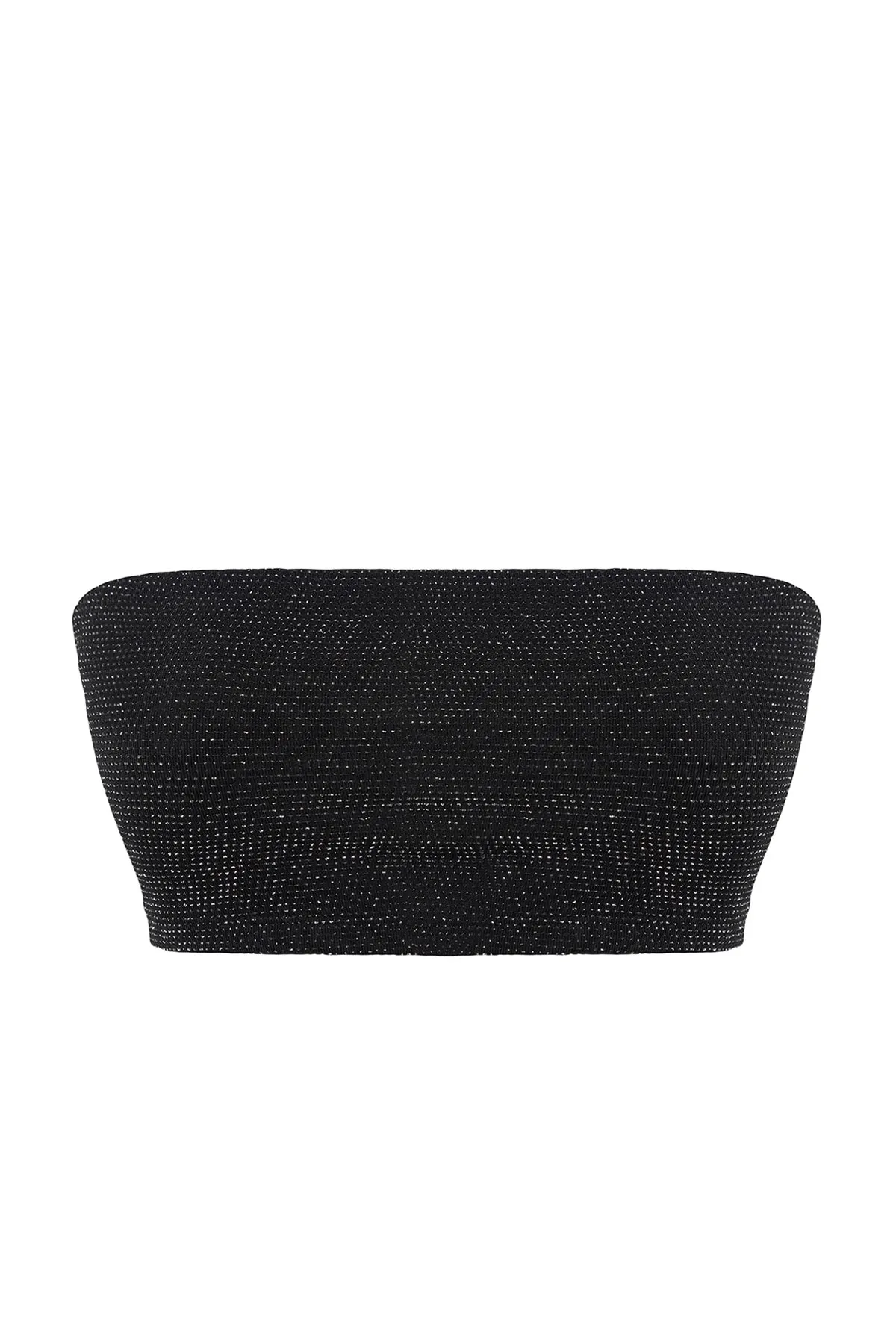Trendyol Collection  Anthrazitfarbenes, kurz gestricktes, glänzendes Bustier TPRSS23BS00124