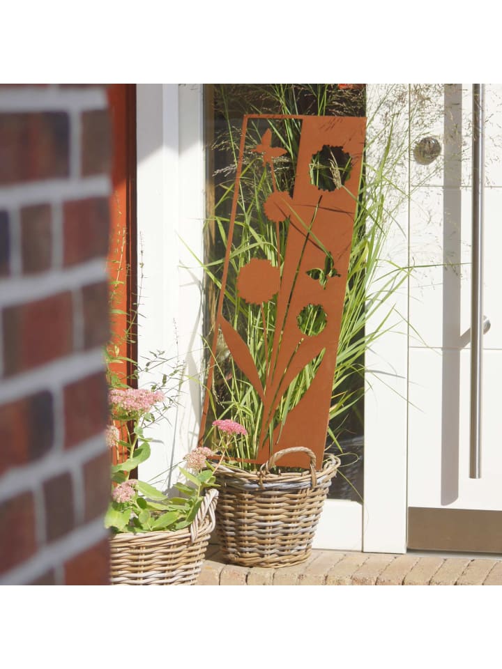 UNUS Gartenschild Rost Blumen in Braun günstig kaufen onesize