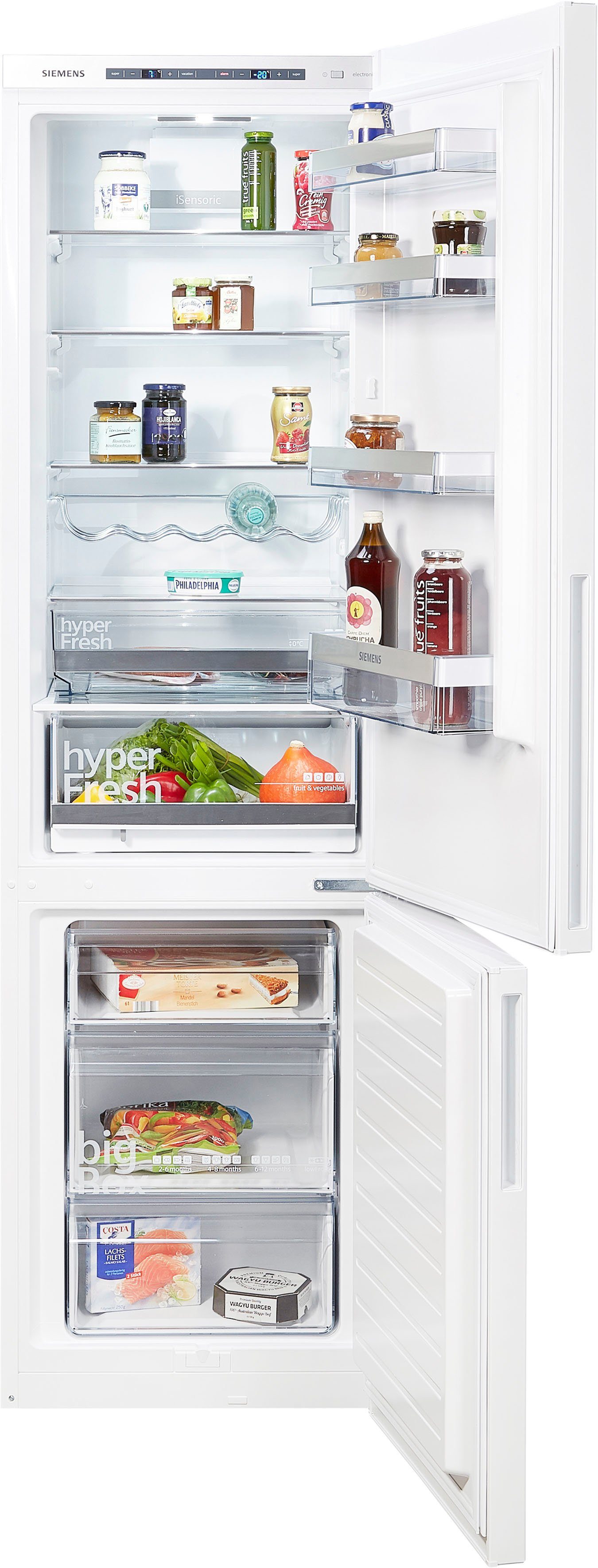 SIEMENS Kühl-/Gefrierkombination KG39EAWCB, 201 cm hoch, 60 cm breit