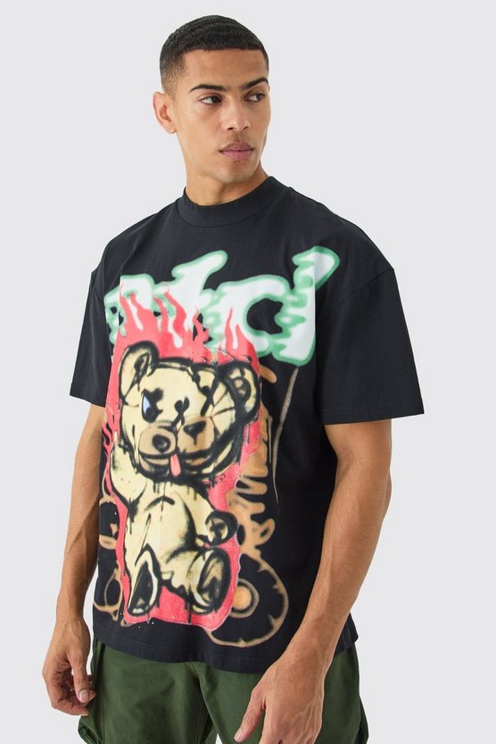 Oversize T-Shirt mit Bear Print
