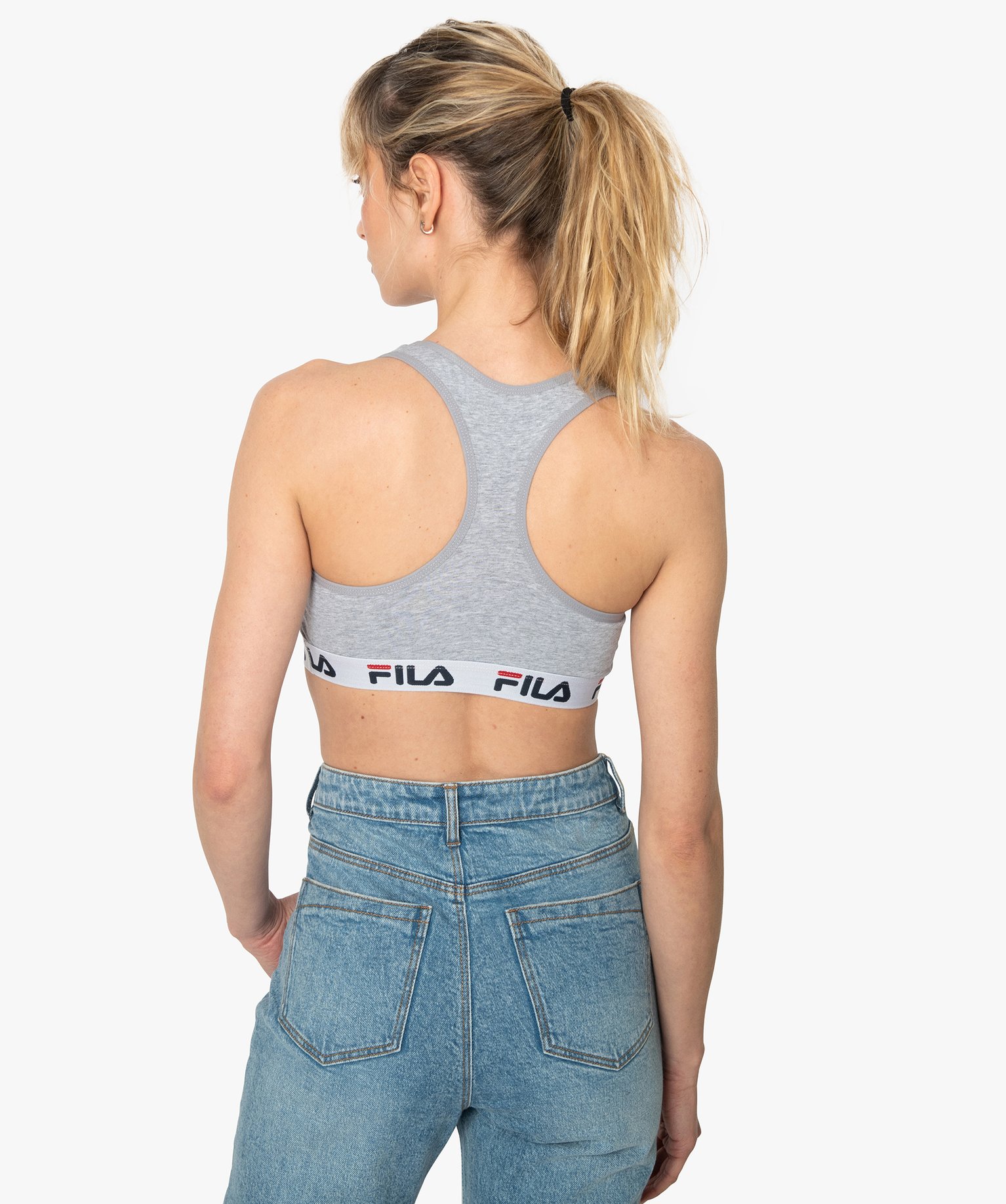 Brassière femme avec dos nageur - Fila gris clair | GEMO