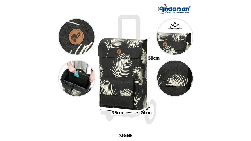 Andersen Royal  Shopper Einkaufstrolley Signe schwarz