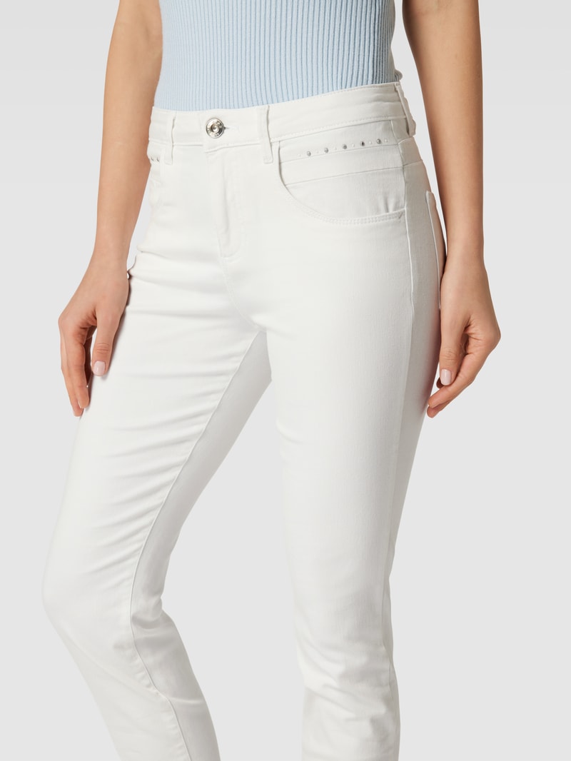 Jeans mit Label-Details Modell 'Shakira' in weiß