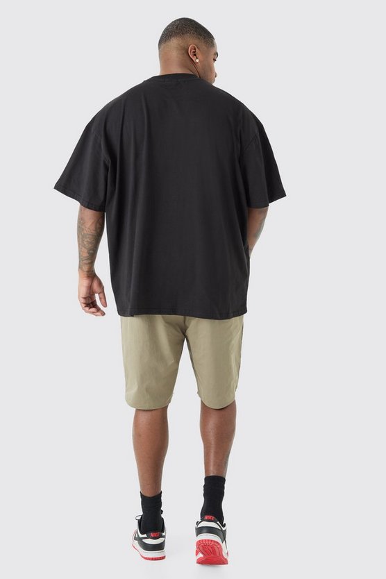 Plus Nylon-Shorts mit elastischem Bund