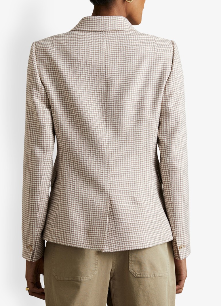 Blazer doppiopetto Elisa di Reiss in misto lana con motivo pied de poule