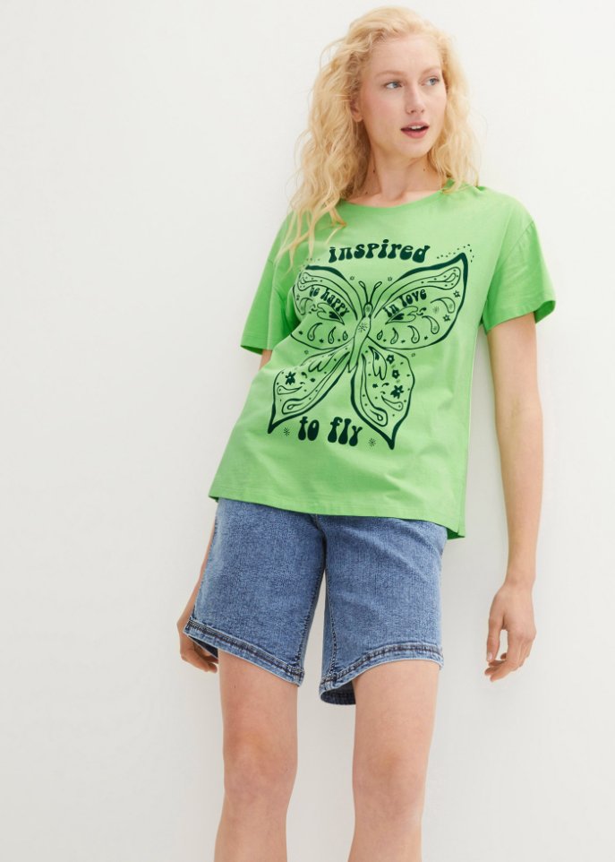T-Shirt mit platziertem Druck aus Bio-Baumwolle