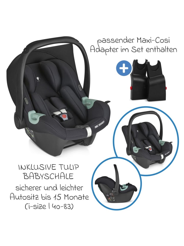 ABC-Design 3in1 Kinderwagen-Set Samba - inkl. Babywanne, Autositz in schwarz günstig kaufen onesize