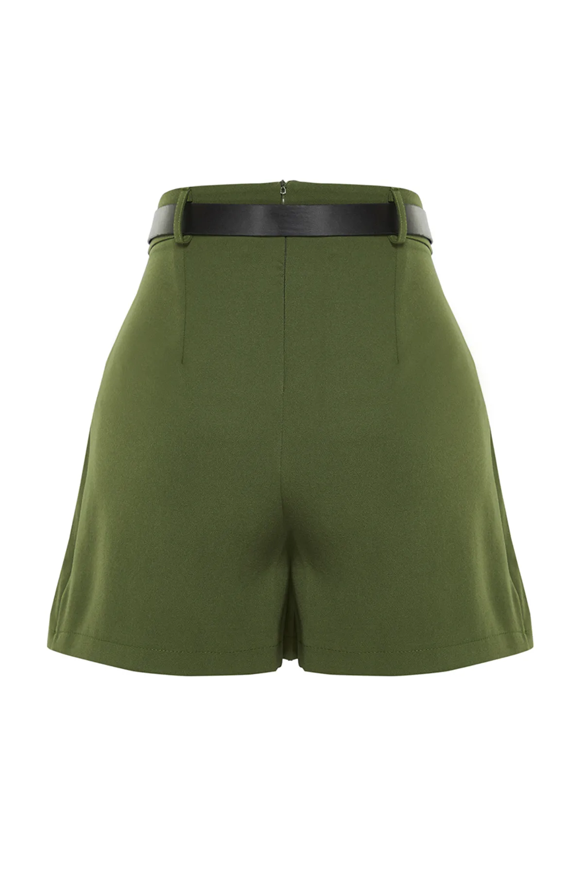 Trendyol Collection  Khakifarbene gewebte Shorts mit Gürtel TWOSS24SR00050