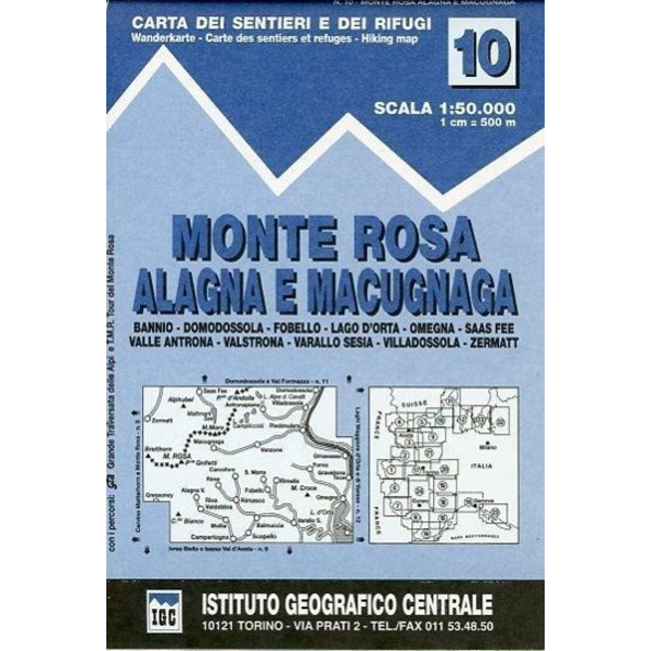 IGC Italien 1 : 50 000 Wanderkarte 10 Monte Rosa - Wanderkarte