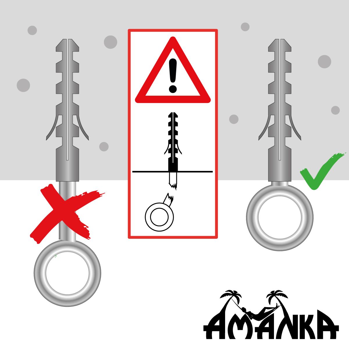 AMANKA Hängematte Befestigung mit Karabiner