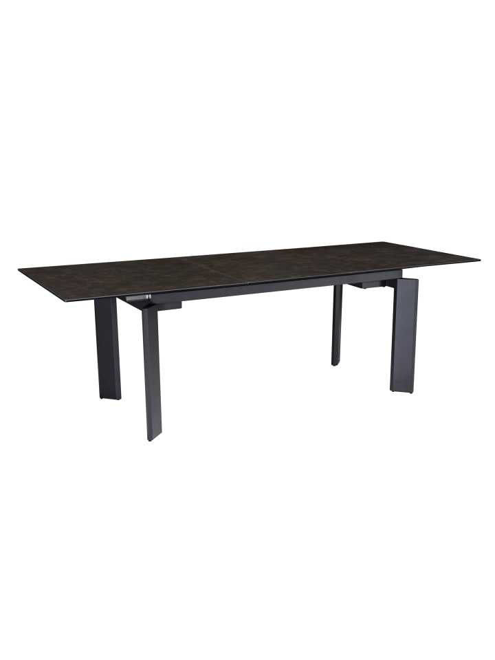 KADIMA DESIGN Esstisch ausziehbar 180-240 cm groß, Steinoptik, Keramik-Glasplatte in Schwarz günstig kaufen onesize