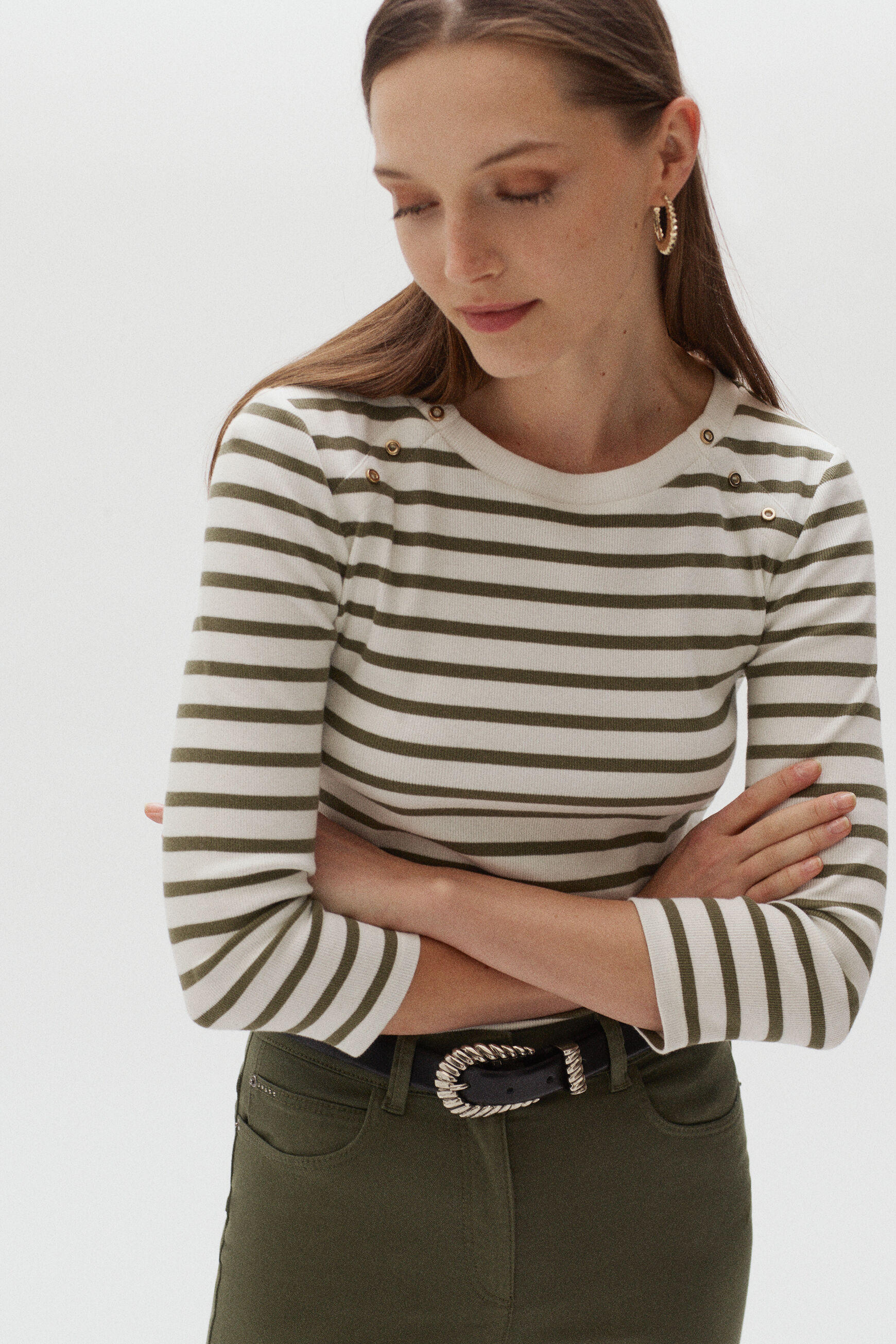 t-shirt bento vert kaki femme