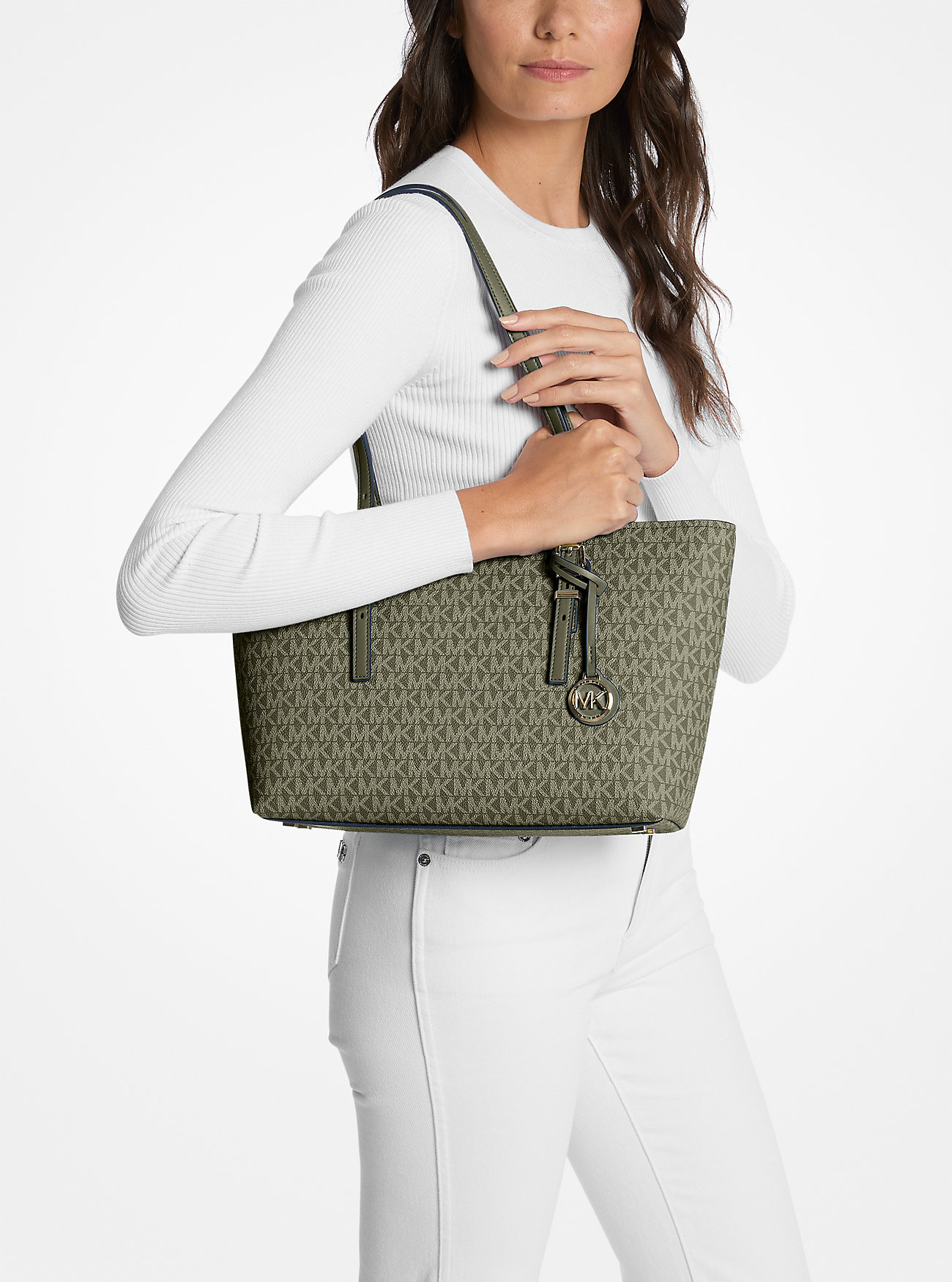 Quinn Medium Signature Logo og Skinnveske – IVY