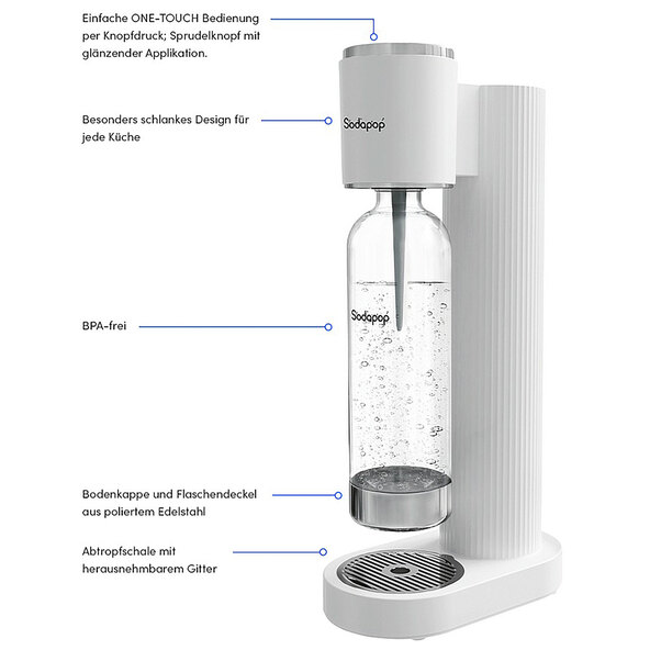 Wassersprudler Cooper, weiß, 4-tlg.