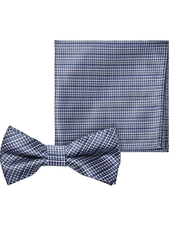 Charles Colby Set Fliege und Einstecktuch LORD CONUIL in blau günstig kaufen onesize