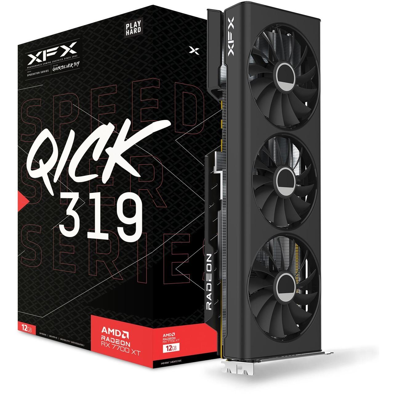 XFX Radeon RX 7700 XT Speedster QICK 319 Black Edition Grafikkarte