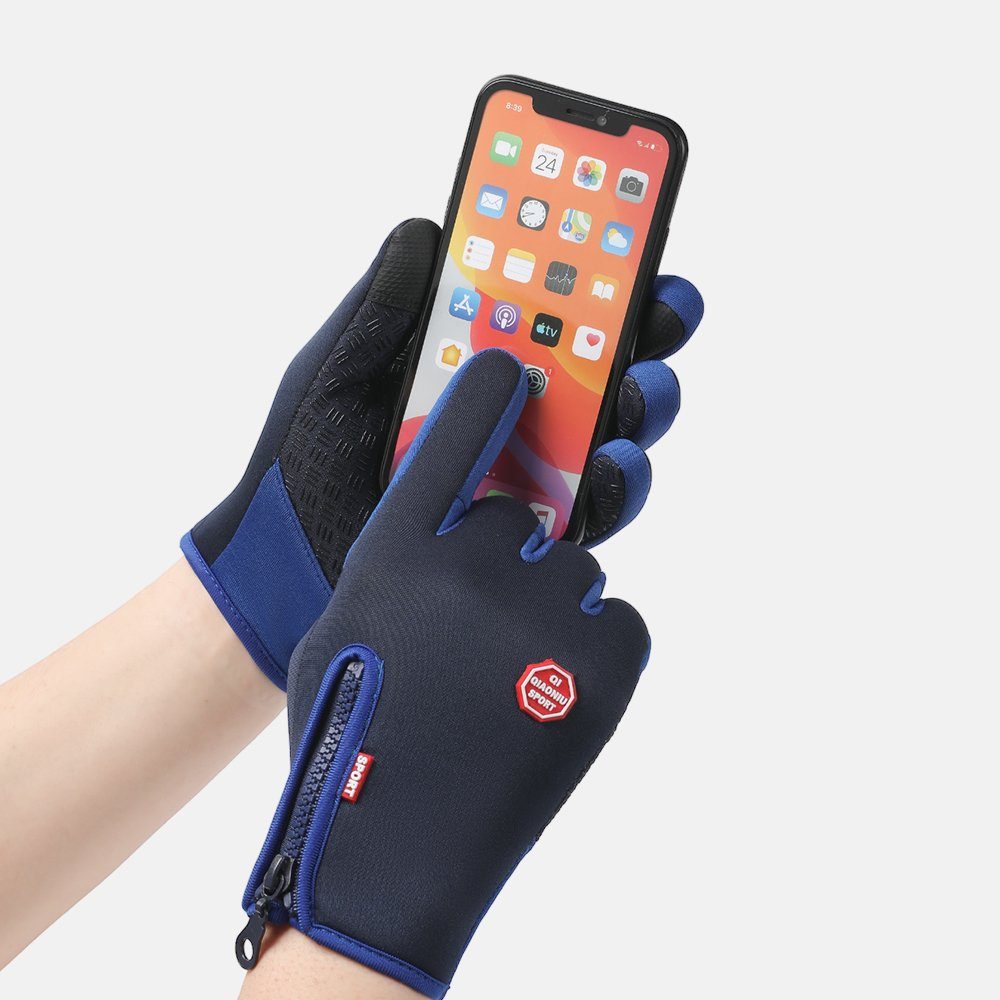 LAPA HOME Reithandschuhe Touchscreen Fahrradhandschuhe Anti-Rutsch Sporthandschuhe Wasserdicht (Paar) Herren Damen Warmhalten Winddicht Fleecehandschuhe mit Reißverschluss