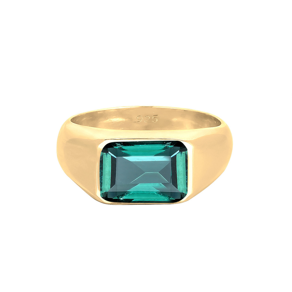 Elli PREMIUM Elli PREMIUM Bague PREMIUM-Cachet Classique Bague Femme-Plaqué Or Argent (925/100 Bague