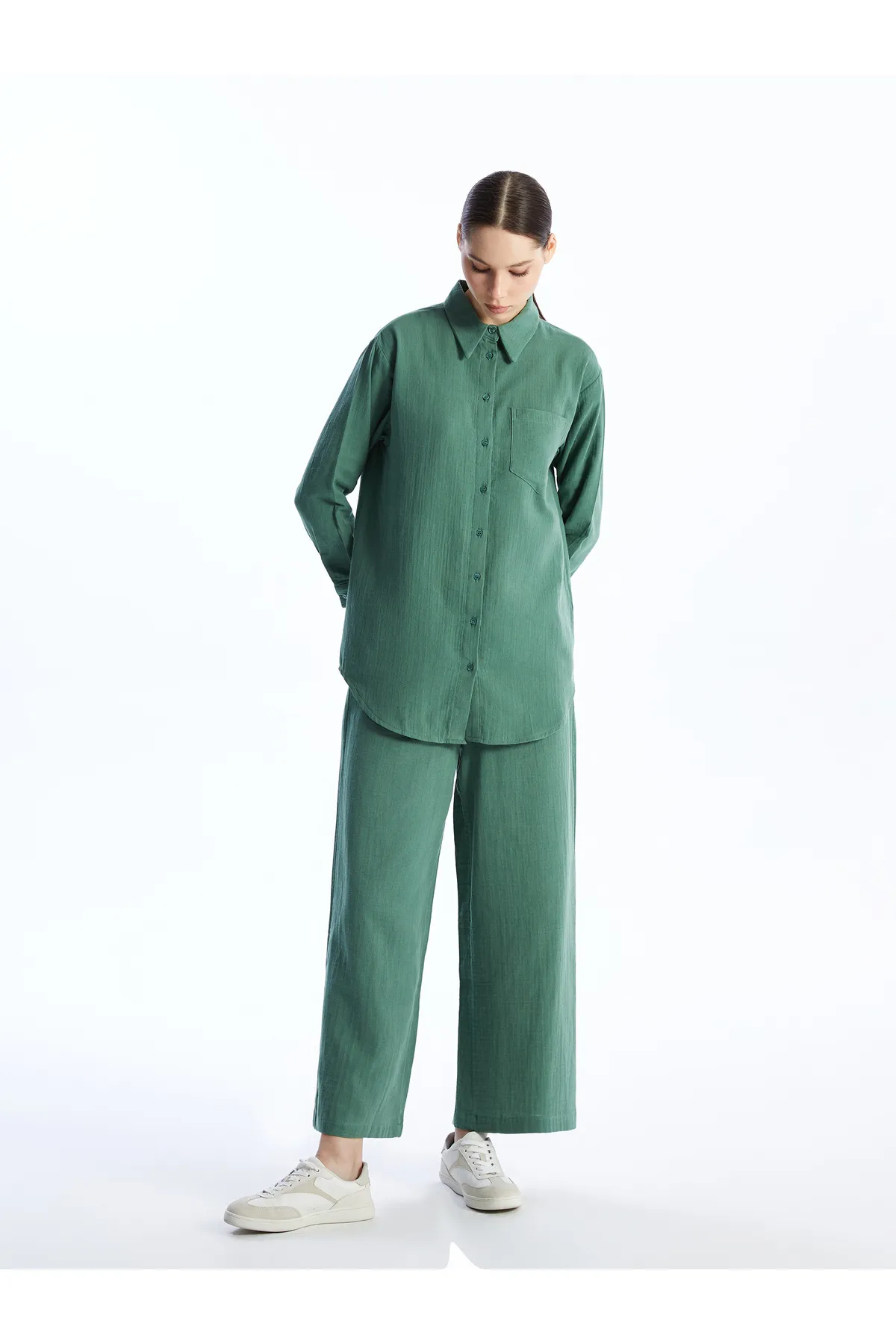 LC Waikiki  Bequem sitzende Musselin-Damenhose mit elastischem Bund