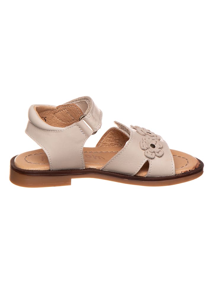 POM POM Leder-Sandalen in Beige günstig kaufen