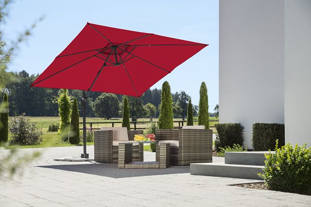 Schneider Schirme Schneider Ampelschirm Rhodos Junior, ca. 270x270 cm, rot