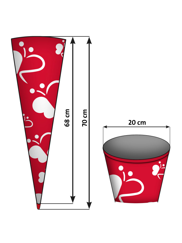 ROTH Bastel-Schultüte groß weiß 70 cm Filzverschluss weiß in Weiß günstig kaufen onesize