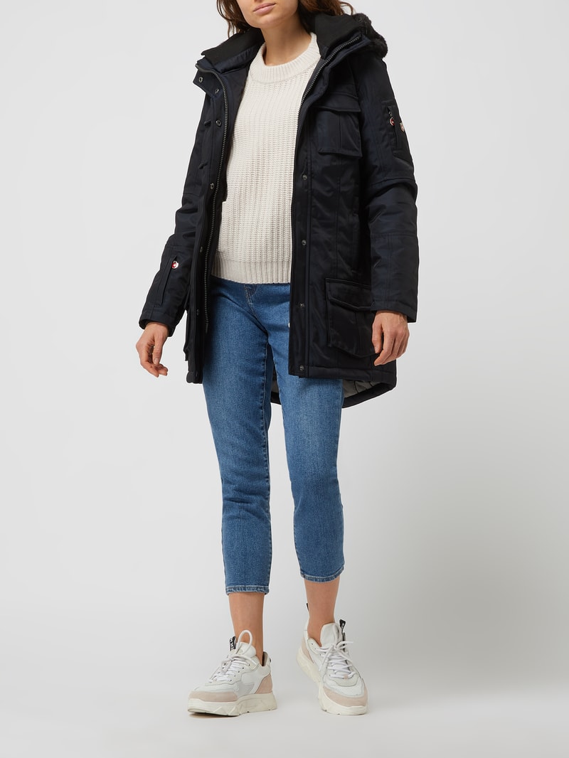 Schneezauber 66 Funktionsjacke mit Webpelz - wattiert in marineblau