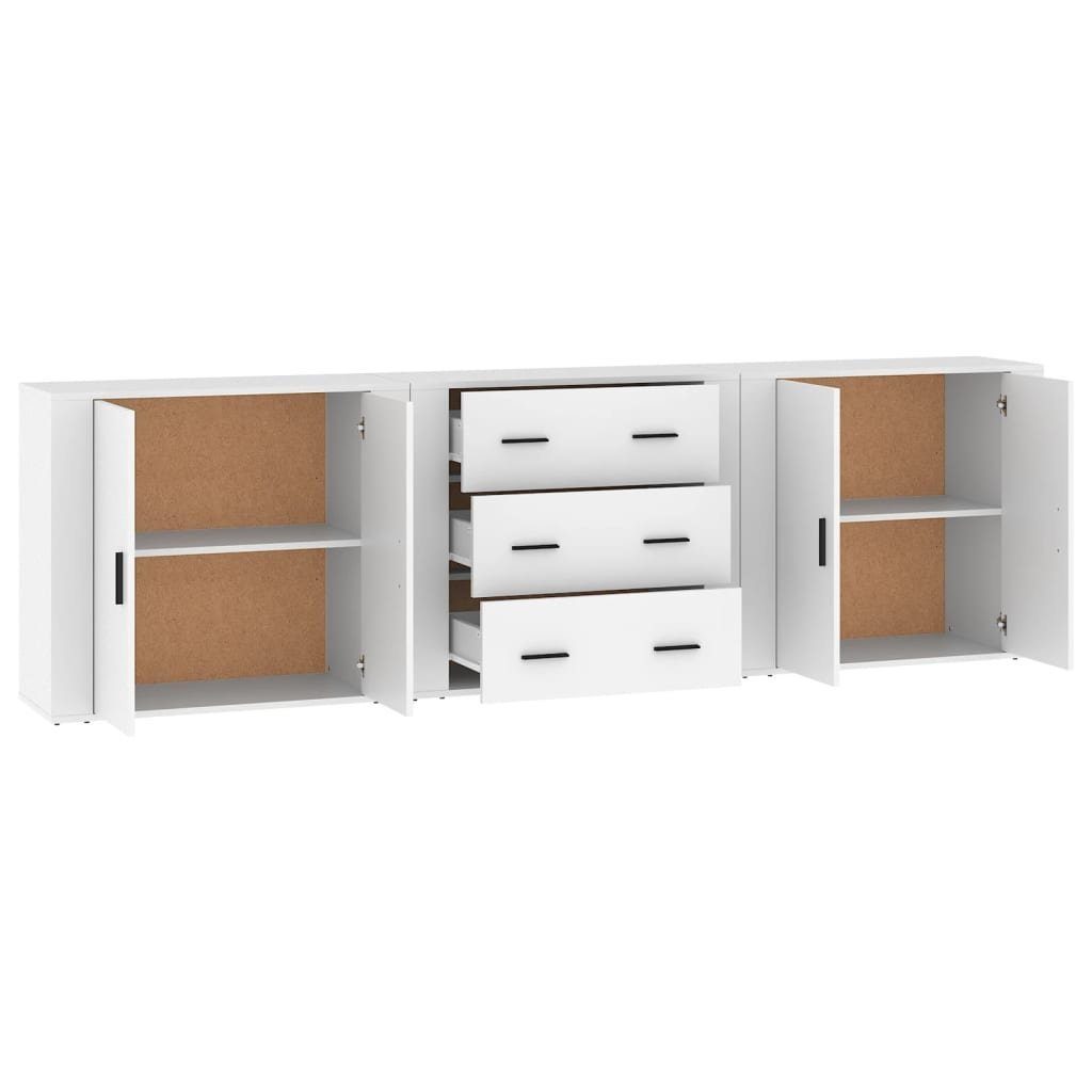 vidaXL Sideboard Sideboards 3 Stk. Weiß Holzwerkstoff (3 St)