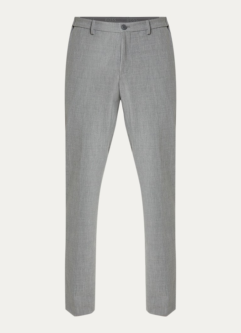 HUGO BOSS - P-Genius - Pantaloni slim fit din amestec de lână cu material țesut