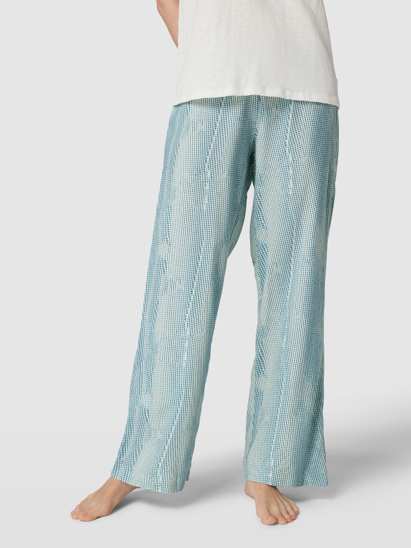 Pyjama-Hose mit Allover-Muster Modell 'WOVEN' in petrol