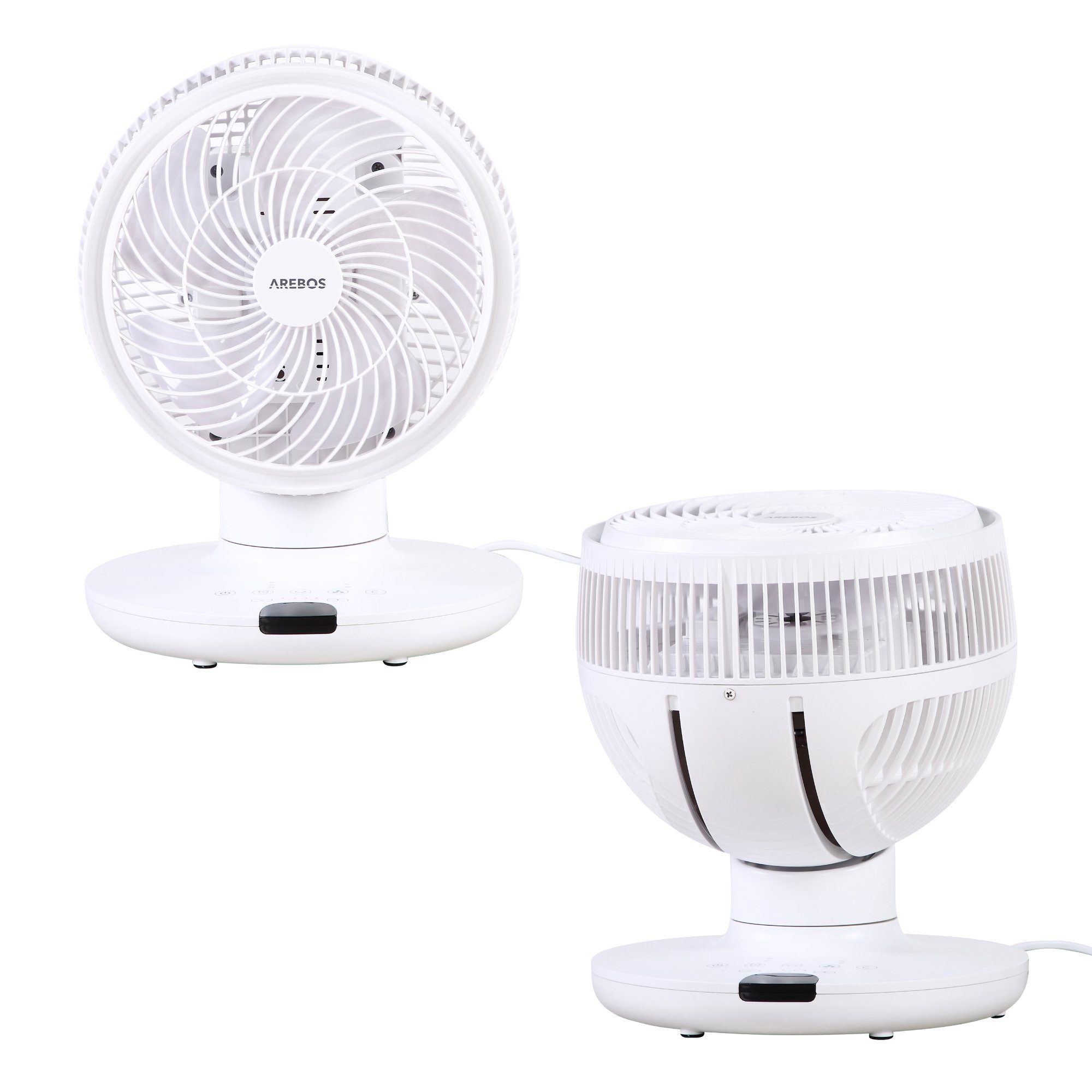 Arebos Tischventilator mit Timer, 55W, 3D Oszillation, 23,00 cm Durchmesser