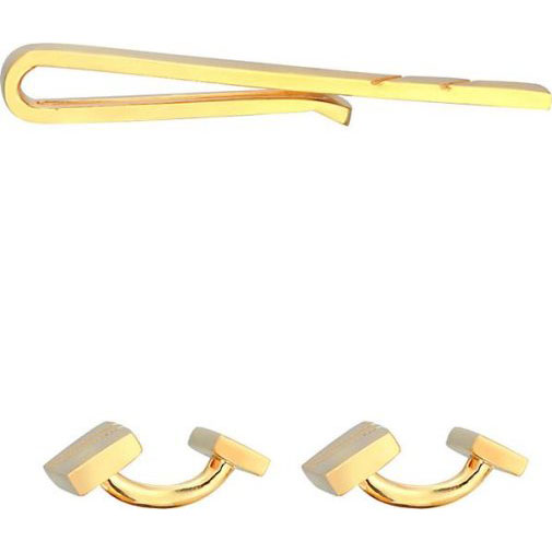 KUZZOI Schmuckset Manschettenknöpfe Kravattennadel 925 Silber