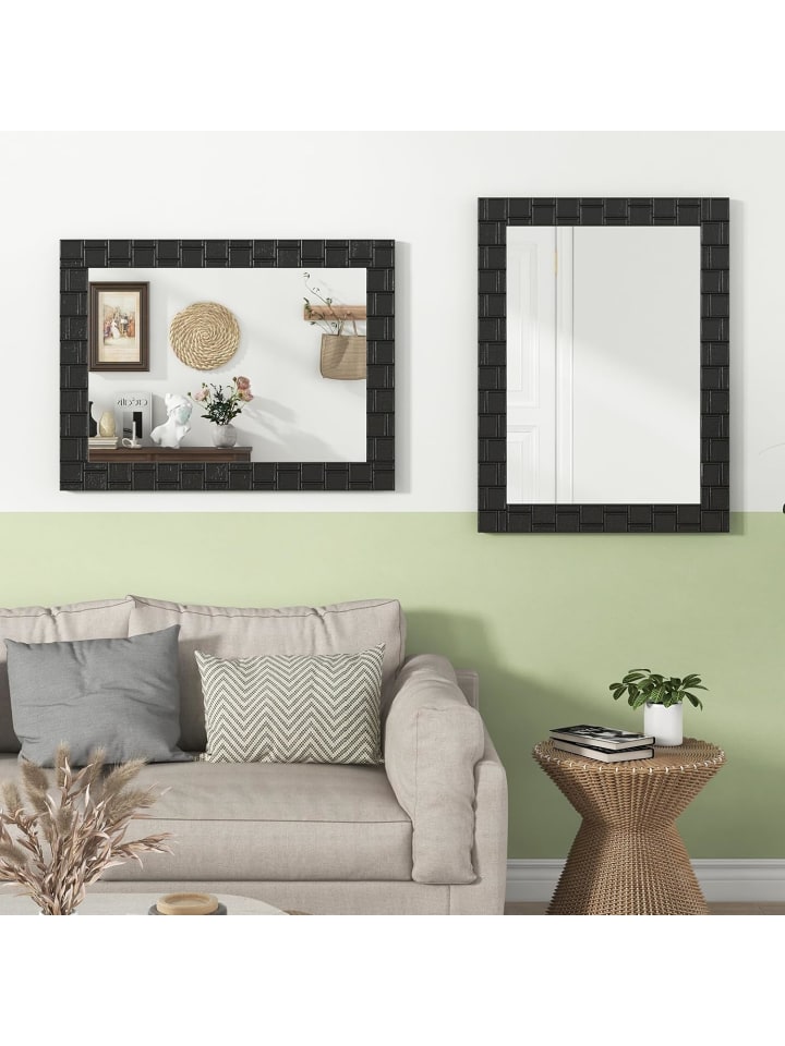 COSTWAY 80 x 60cm Wandspiegel in Schwarz günstig kaufen onesize