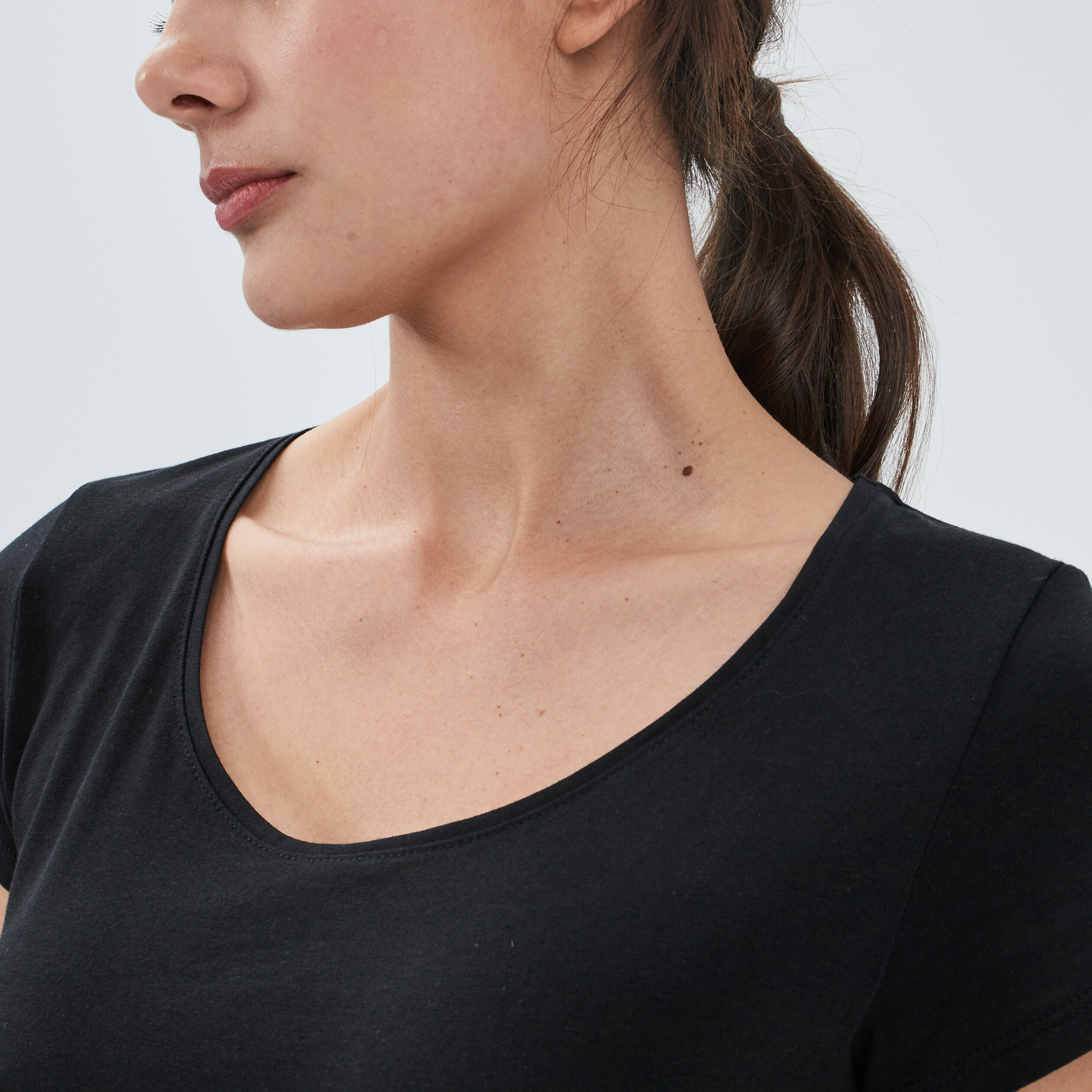 T-shirt manches courtes noir femme | La Halle