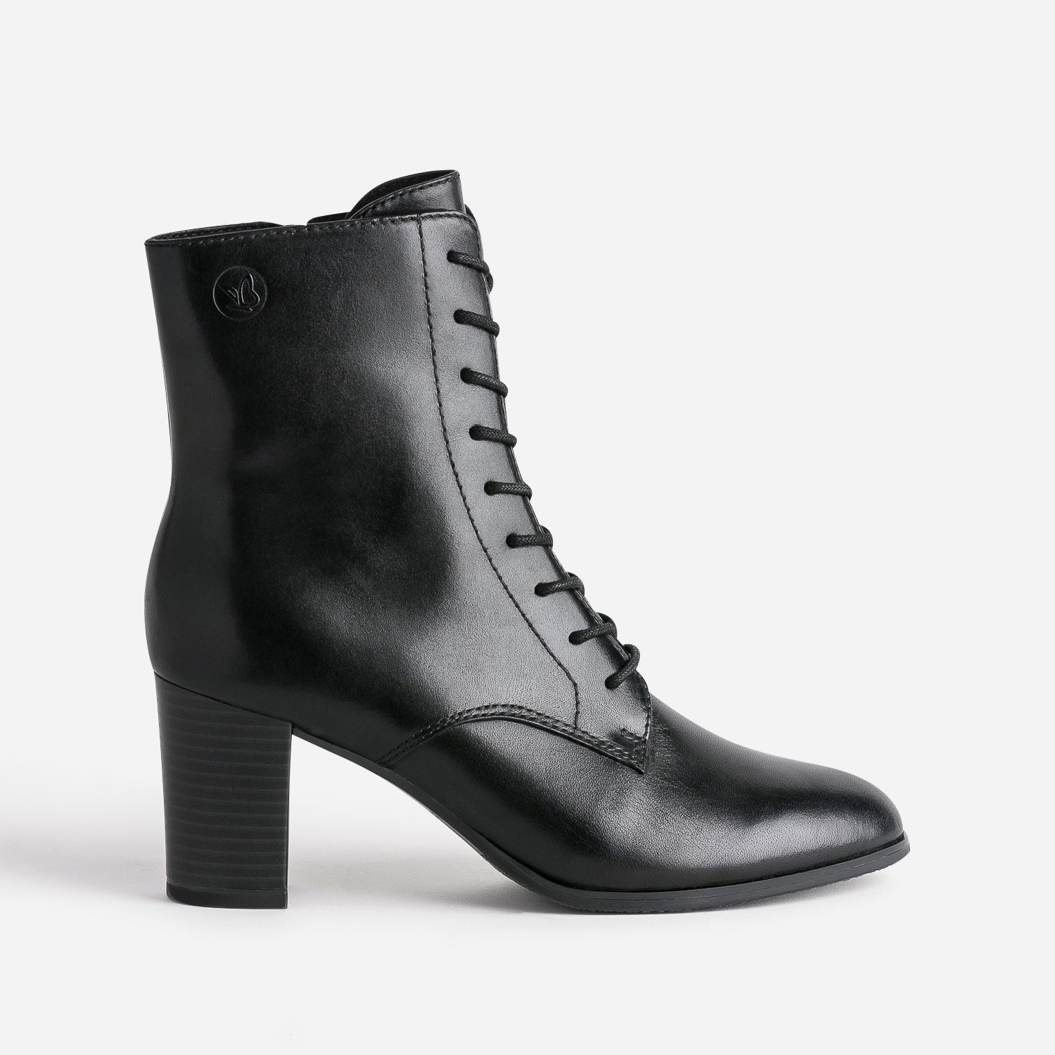 Bottine à talon CAPRICE noire en cuir