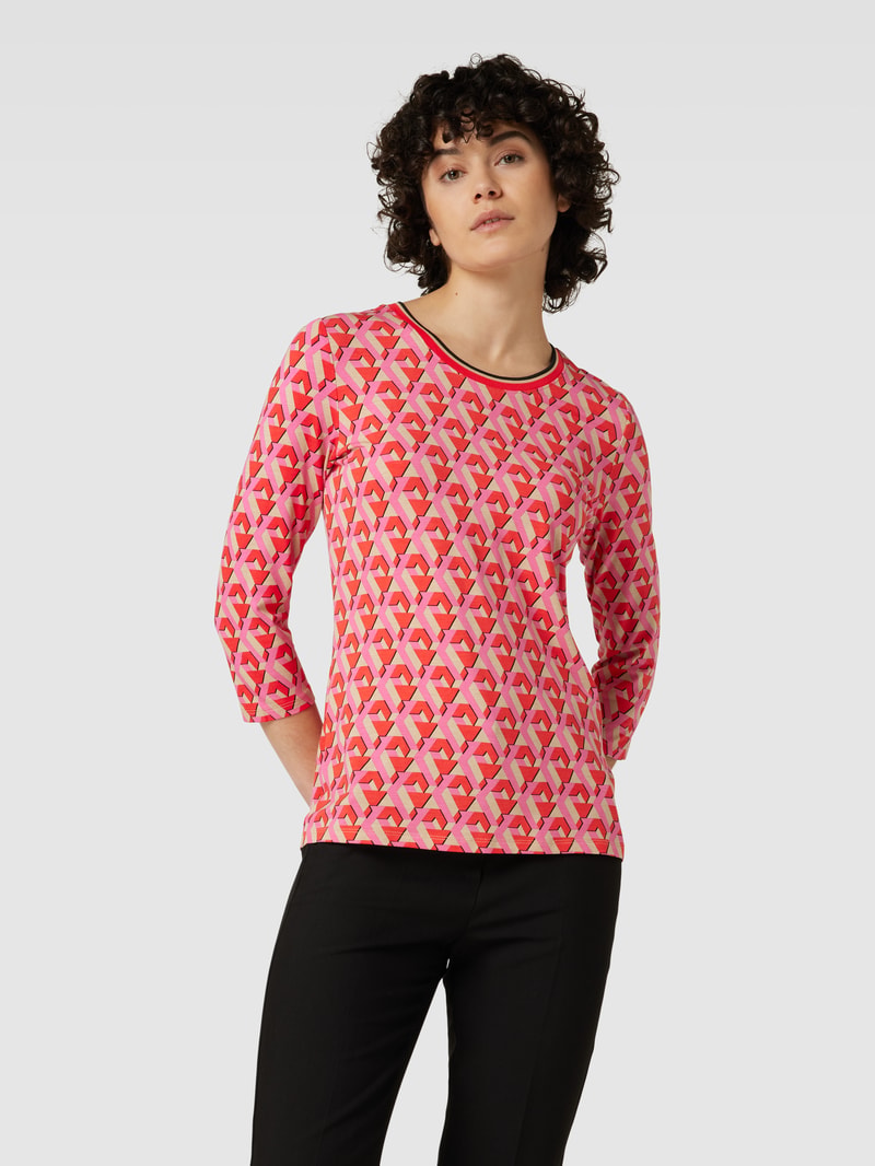 T-Shirt mit 3/4-Arm in rot