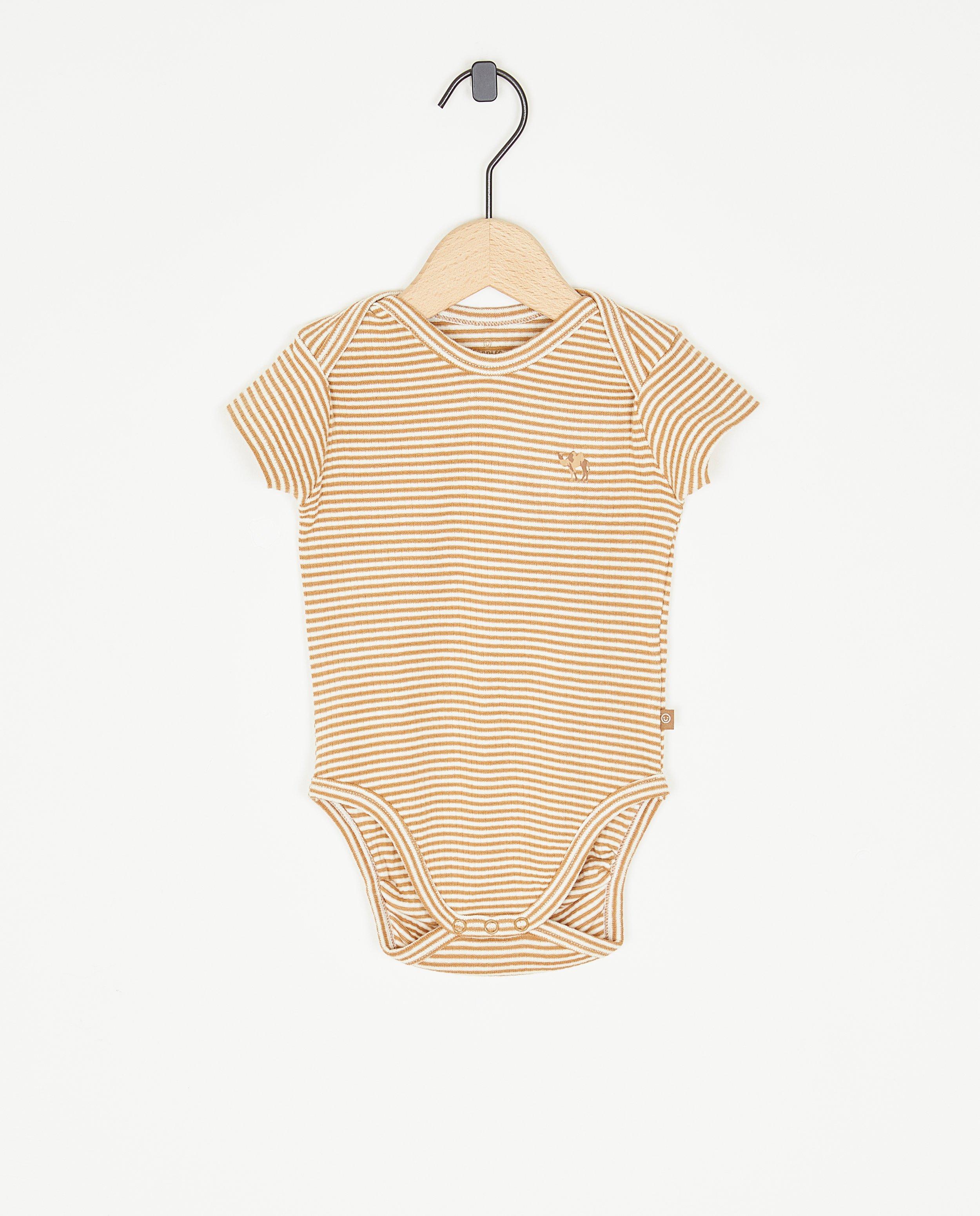 Cuddles and Smiles Romper med kuverthals beige