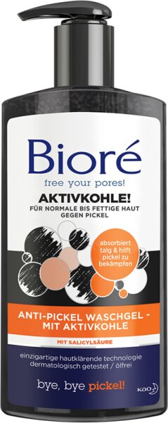 Bioré Aktivkohle Anti-Pickel Waschgel Flüssigseife