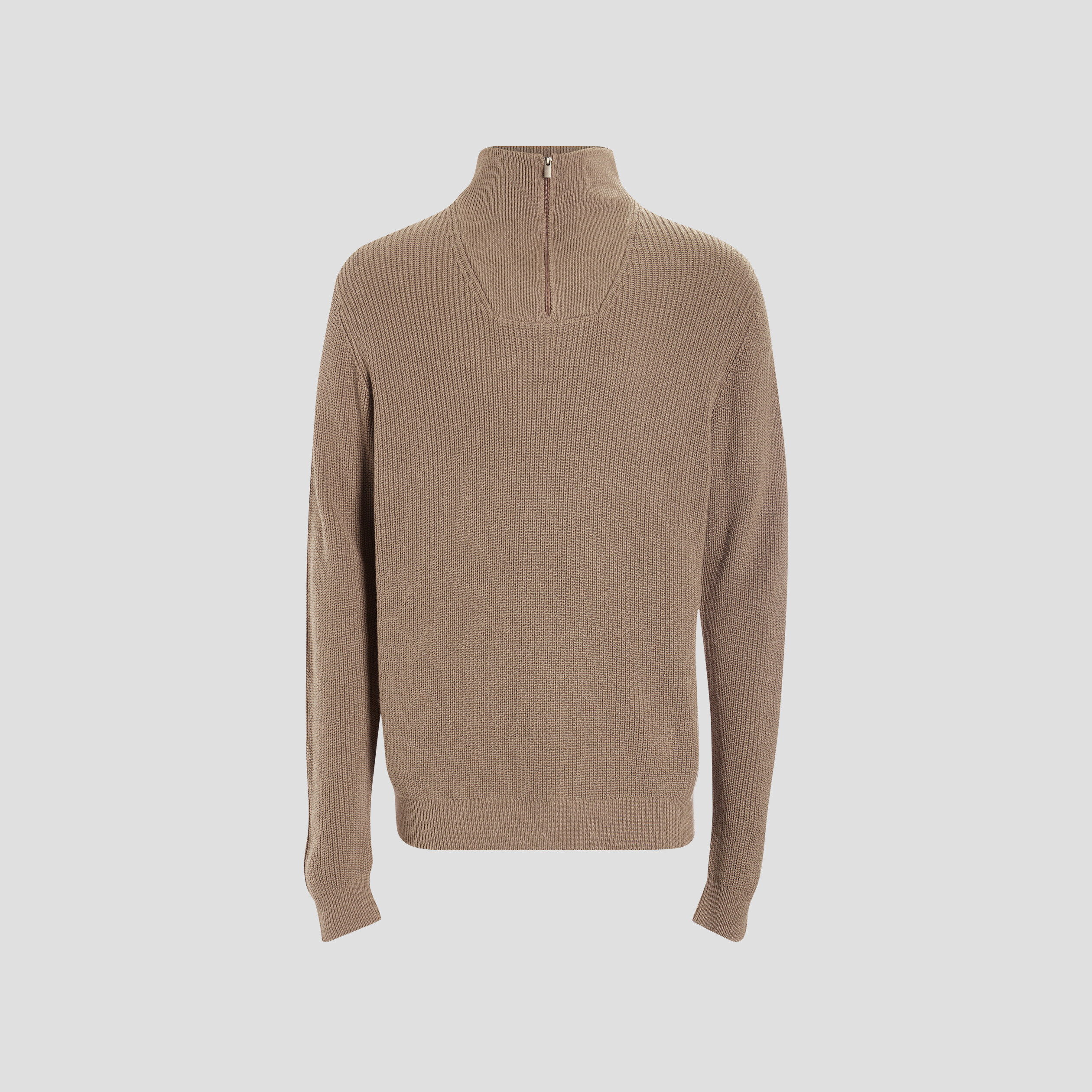Pull camionneur zippé taupe homme | La Halle