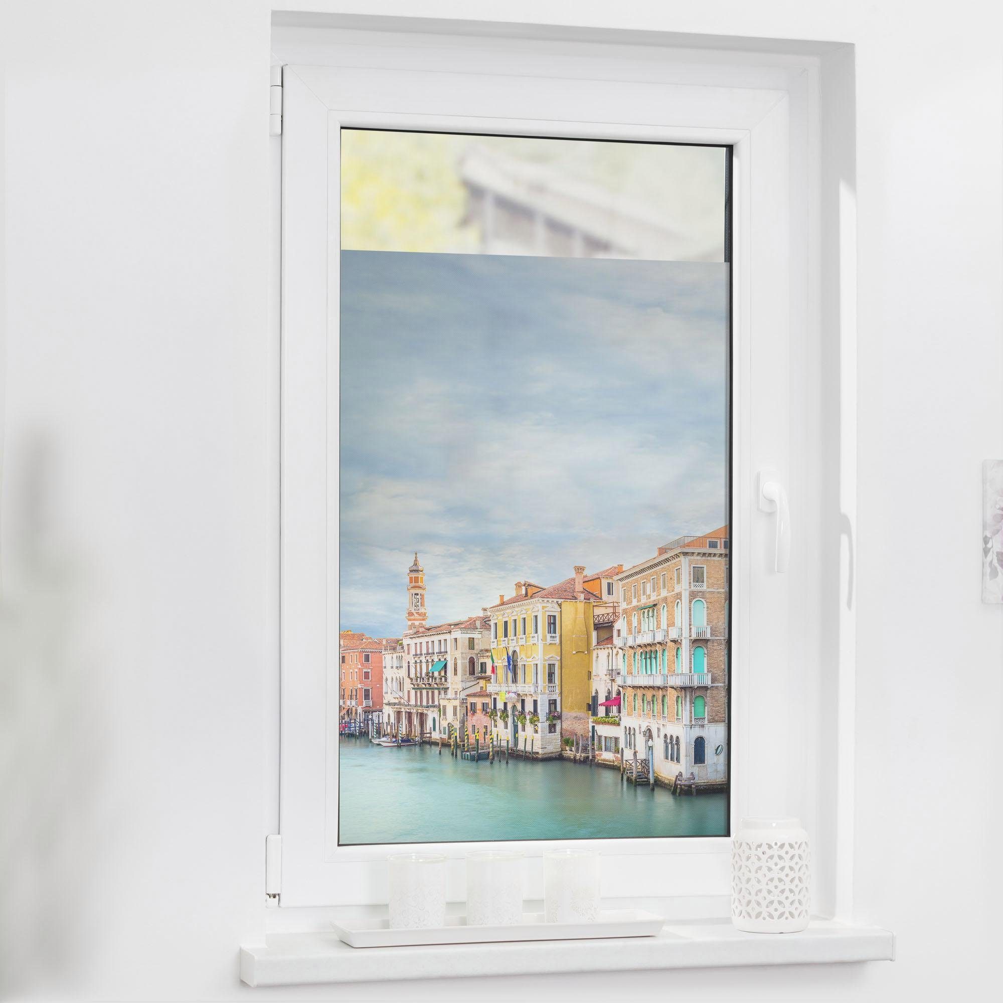 Fensterfolie Vendig, LICHTBLICK ORIGINAL, blickdicht, strukturiert, selbstklebend, Sichtschutz