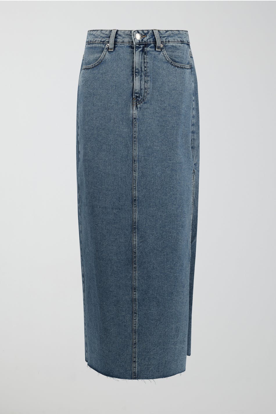 Maxi slit denim skirt