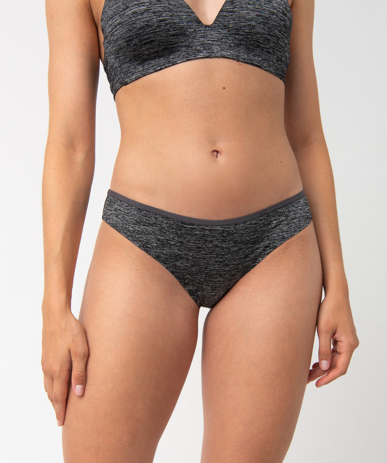 Culottes femme unies en microfibre (lot de 2) gris | GEMO