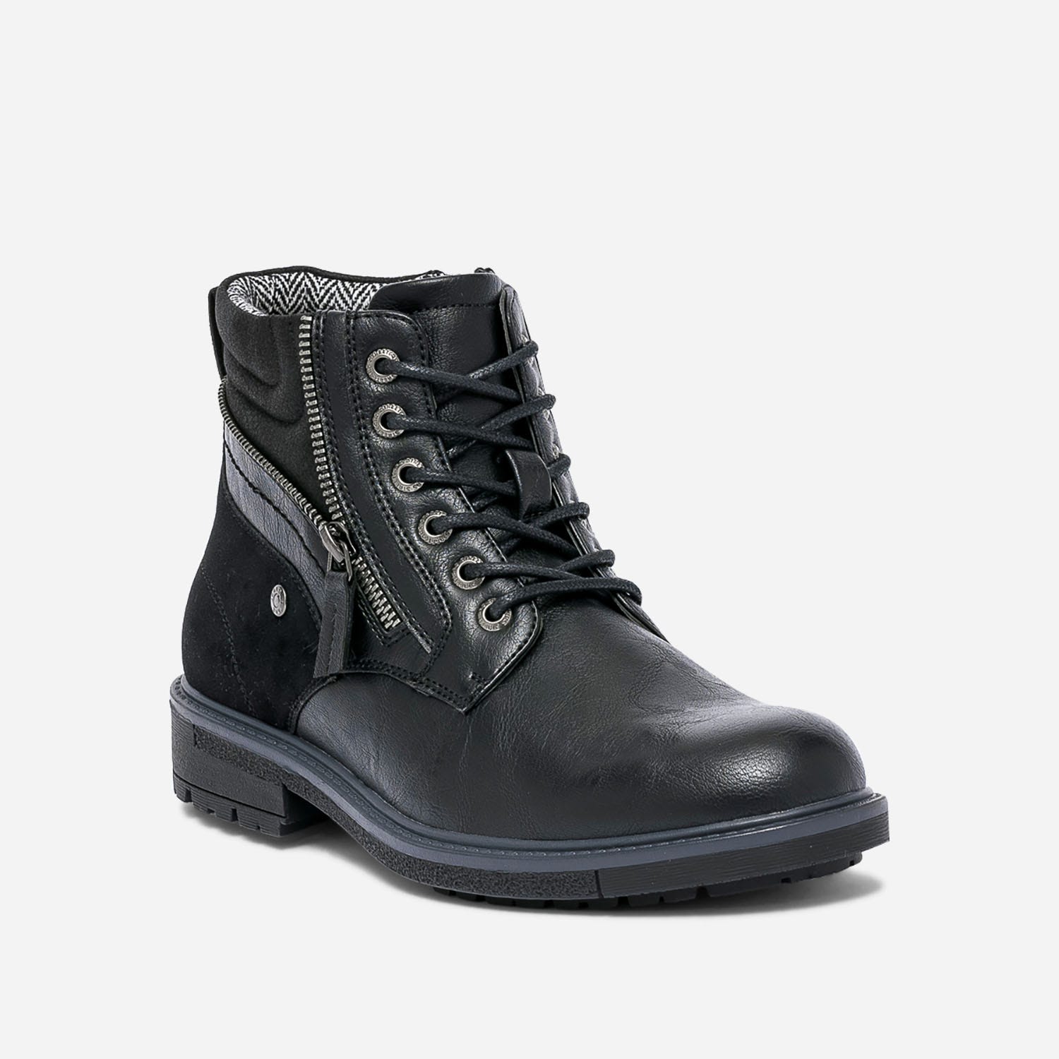 Boots à lacet noir avec zip