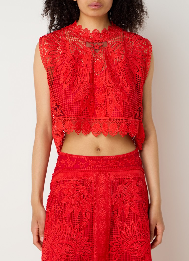 Κόκκινο crop top με σχέδιο τουκάν και ανοιχτό σχέδιο από το Farm Rio